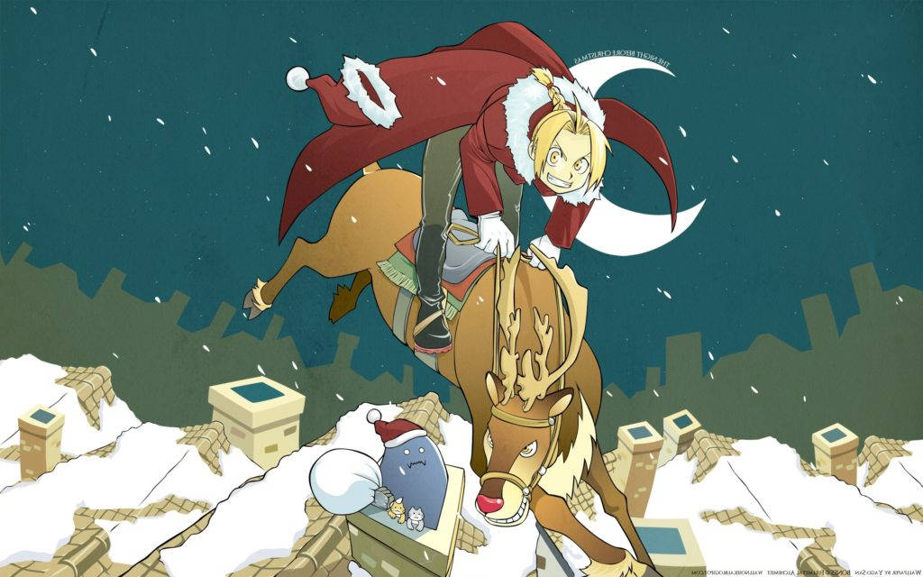 Elric Christmas Anime Desktop Background