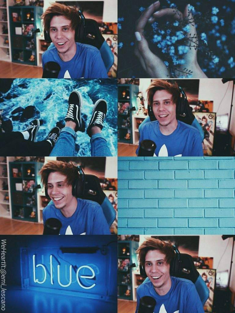 Elrubiusomg In An All Blue Aesthetic Background