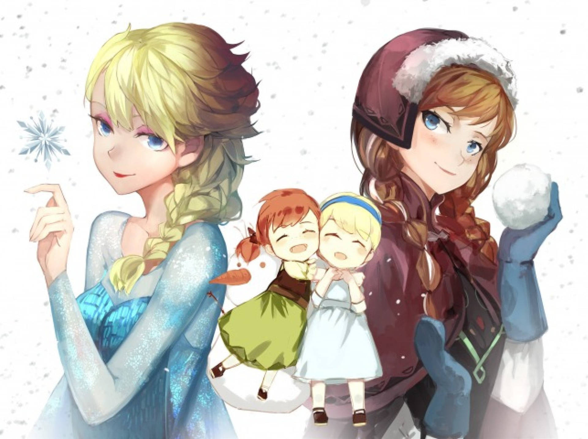 Elsa And Anna Anime Background
