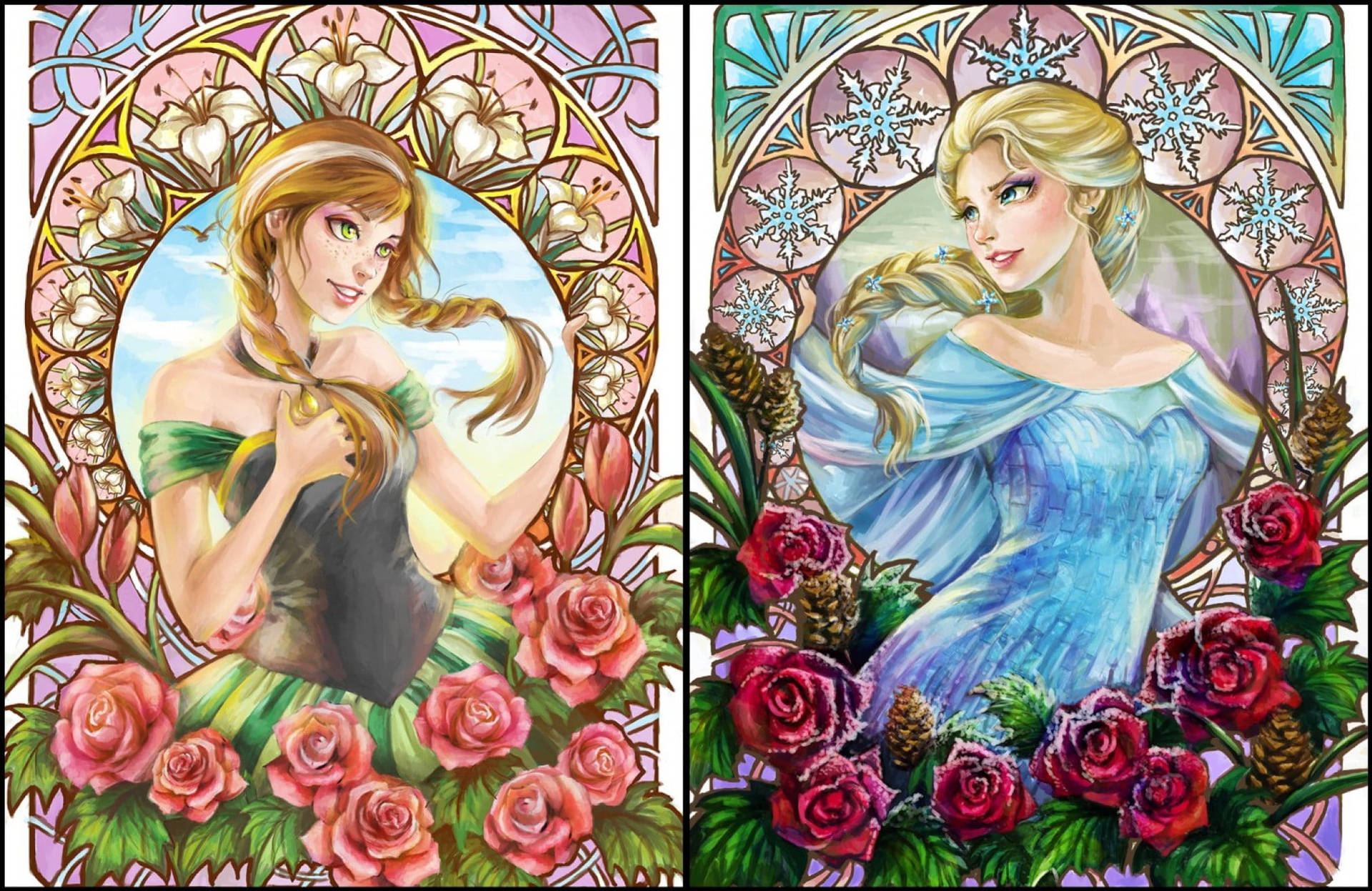 Elsa And Anna Card Design Background