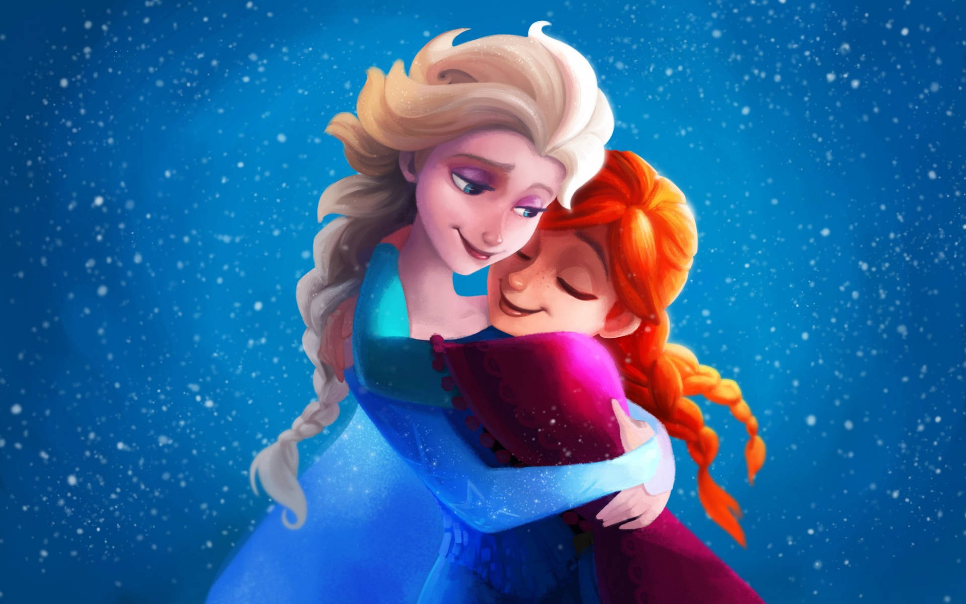 Elsa And Anna Embrace Background