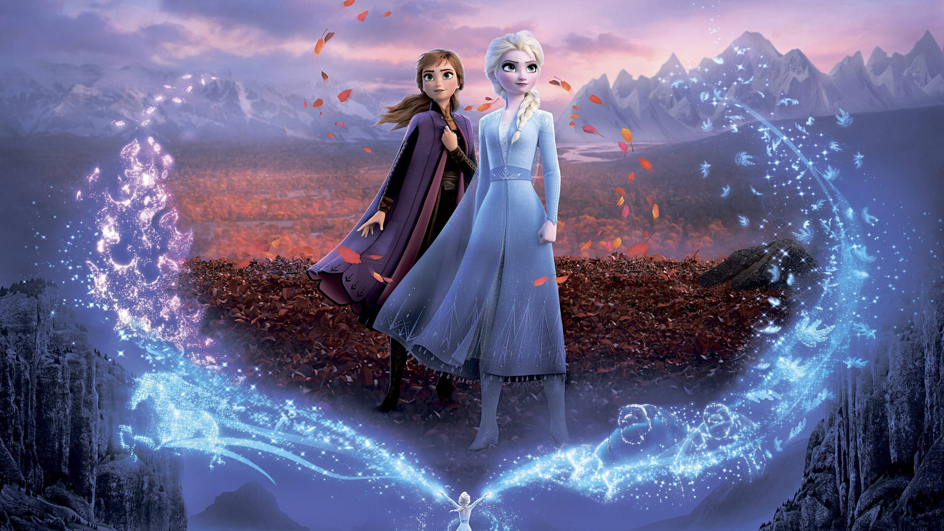 Elsa And Anna Ice Powers Background