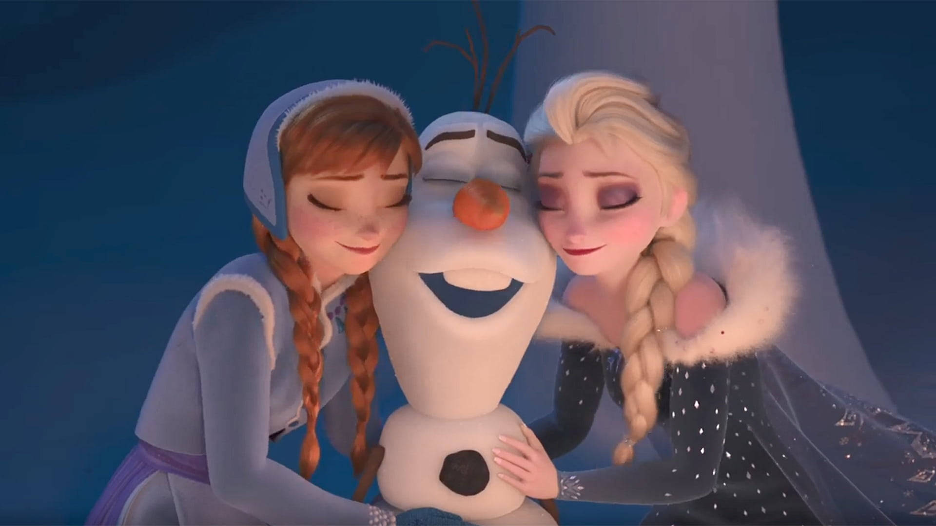 Elsa And Anna Olaf Happy