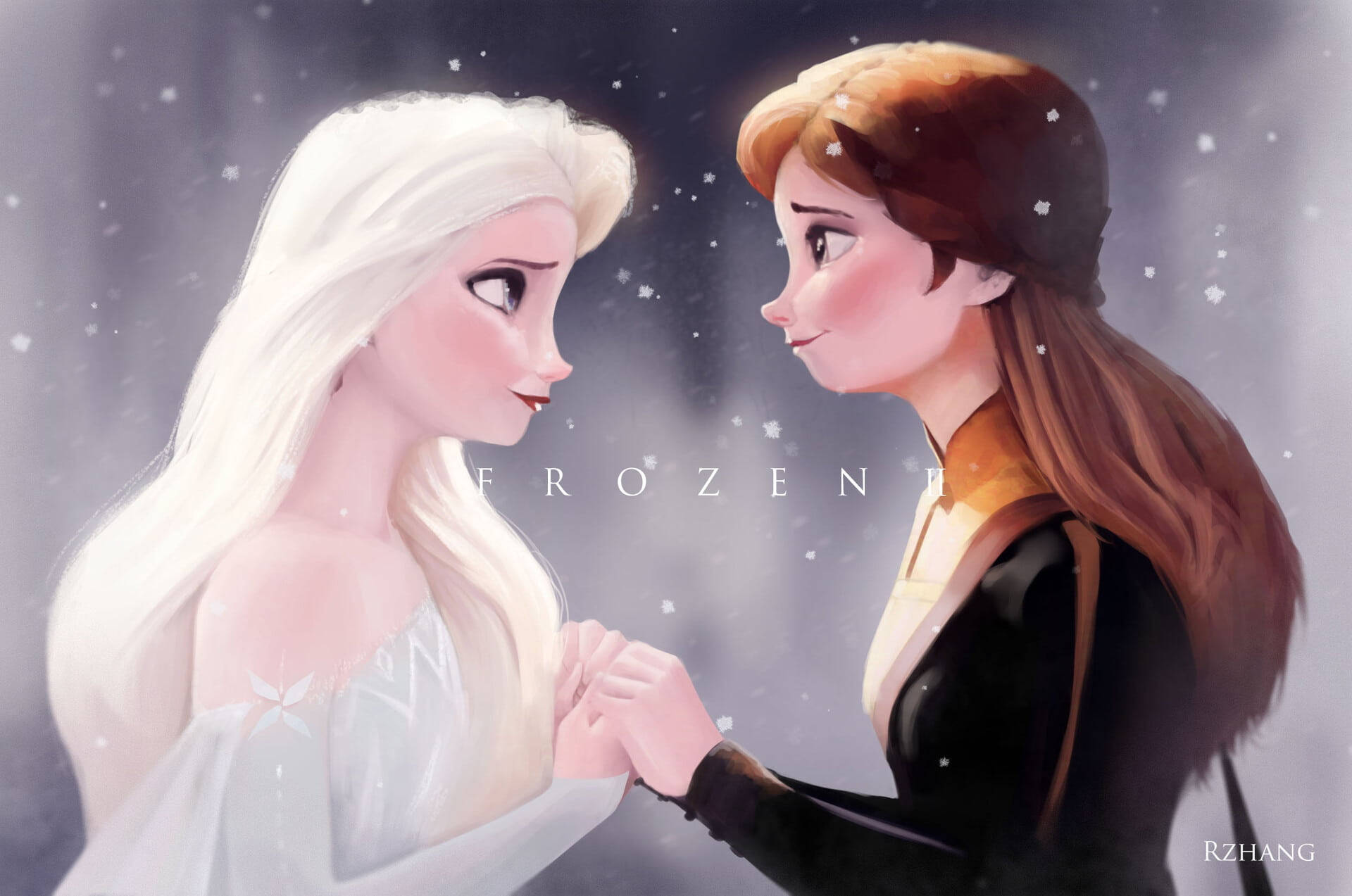 Elsa And Anna Painting Background