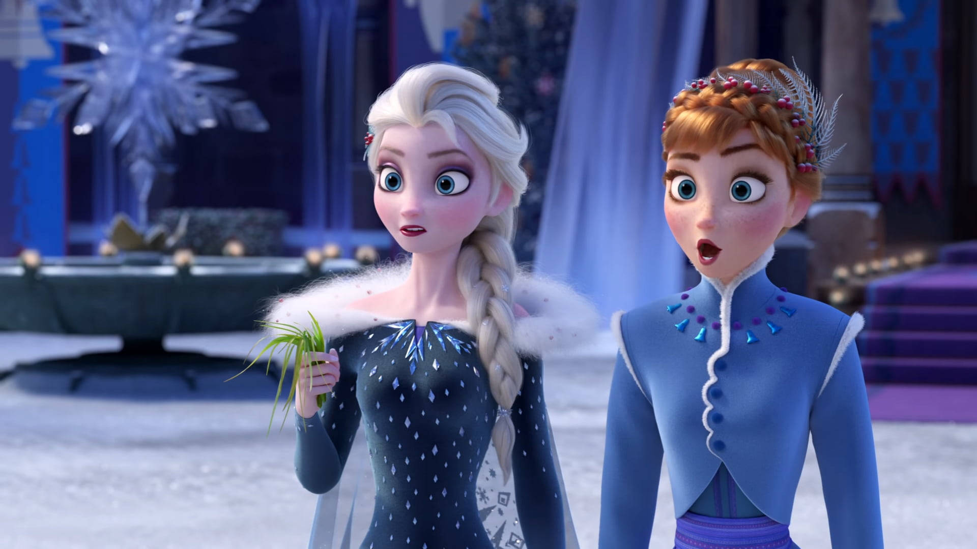 Elsa And Anna Shocked Background