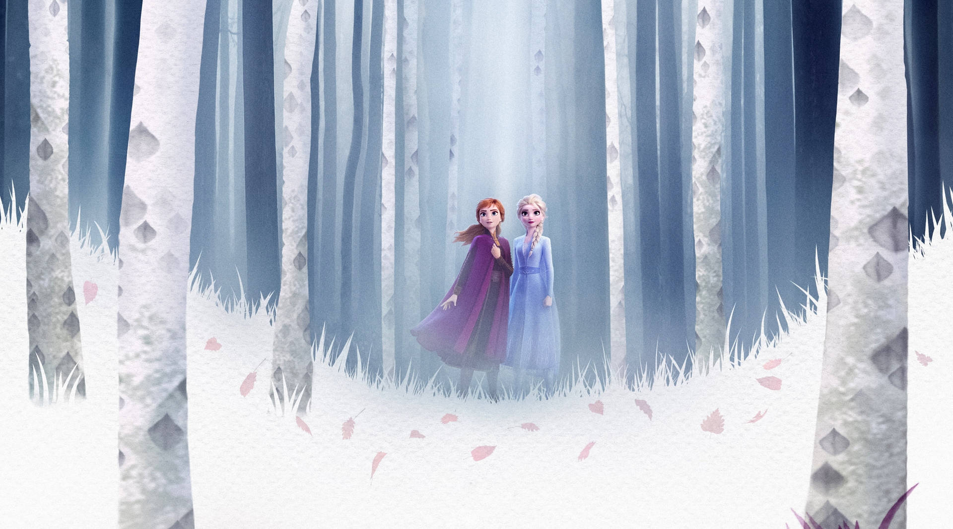 Elsa And Anna Winter Forest