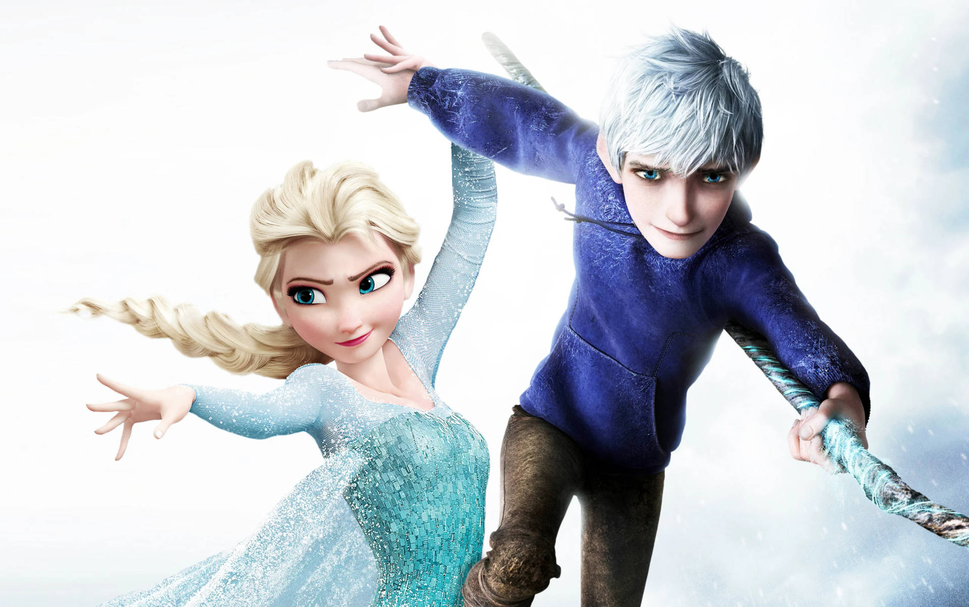 Elsa And Jack Frost Crossover Background