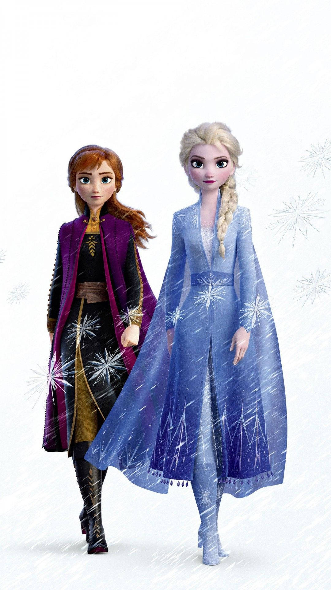 Elsa, Anna, And Snowflakes Frozen 2 Background