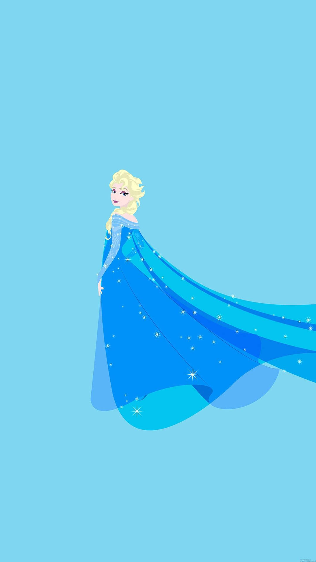 Elsa Blue Aesthetic Cartoon Disney Simple Background