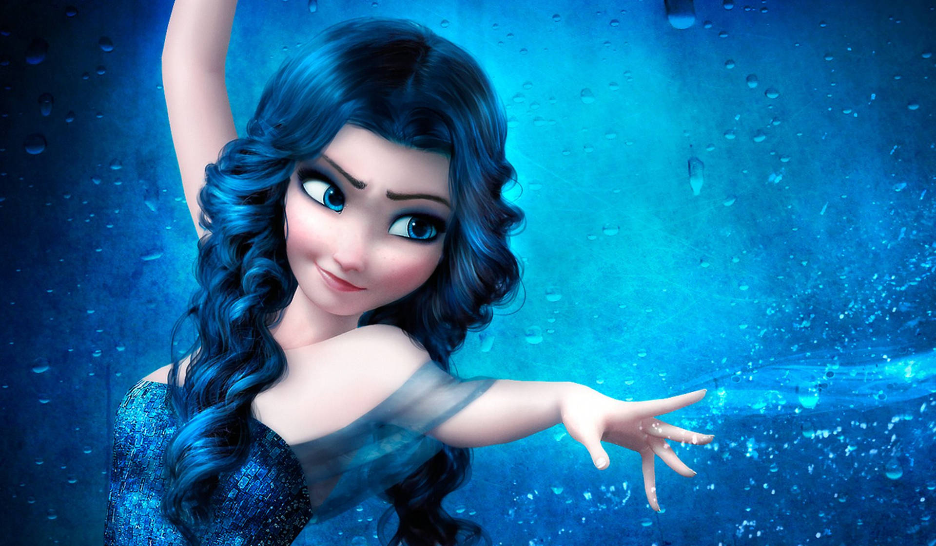 Elsa Blue Curls Background