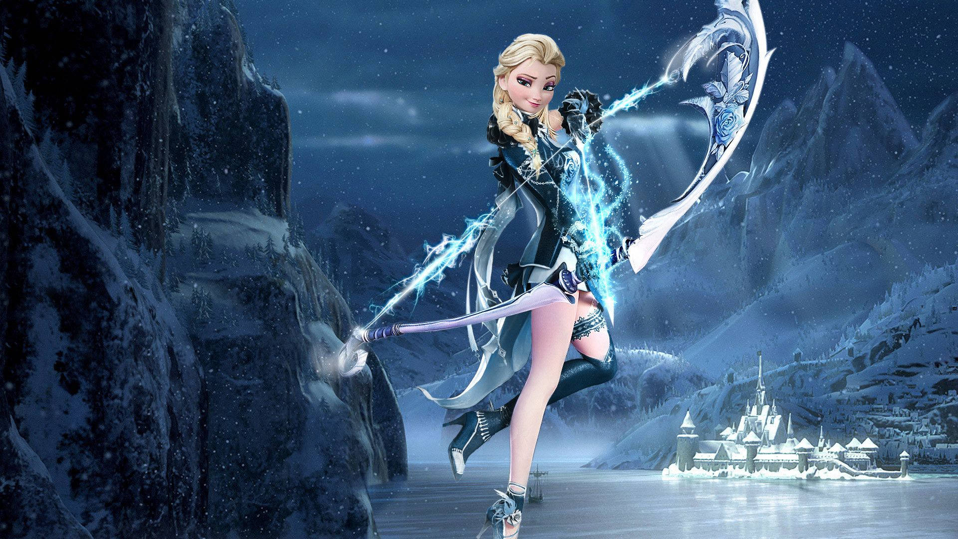 Elsa Doing Archery Frozen 2 Background
