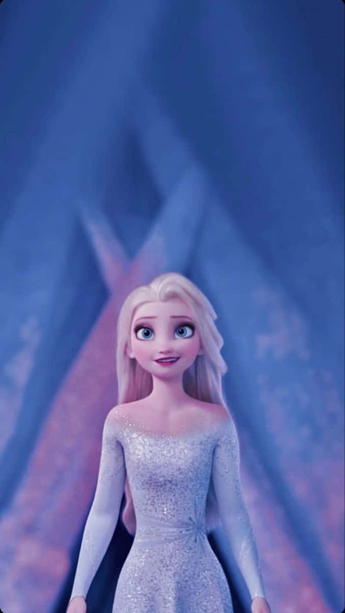 Elsa From Disney's Frozen 2 Dazzles In Her Iconic White Dress. Background