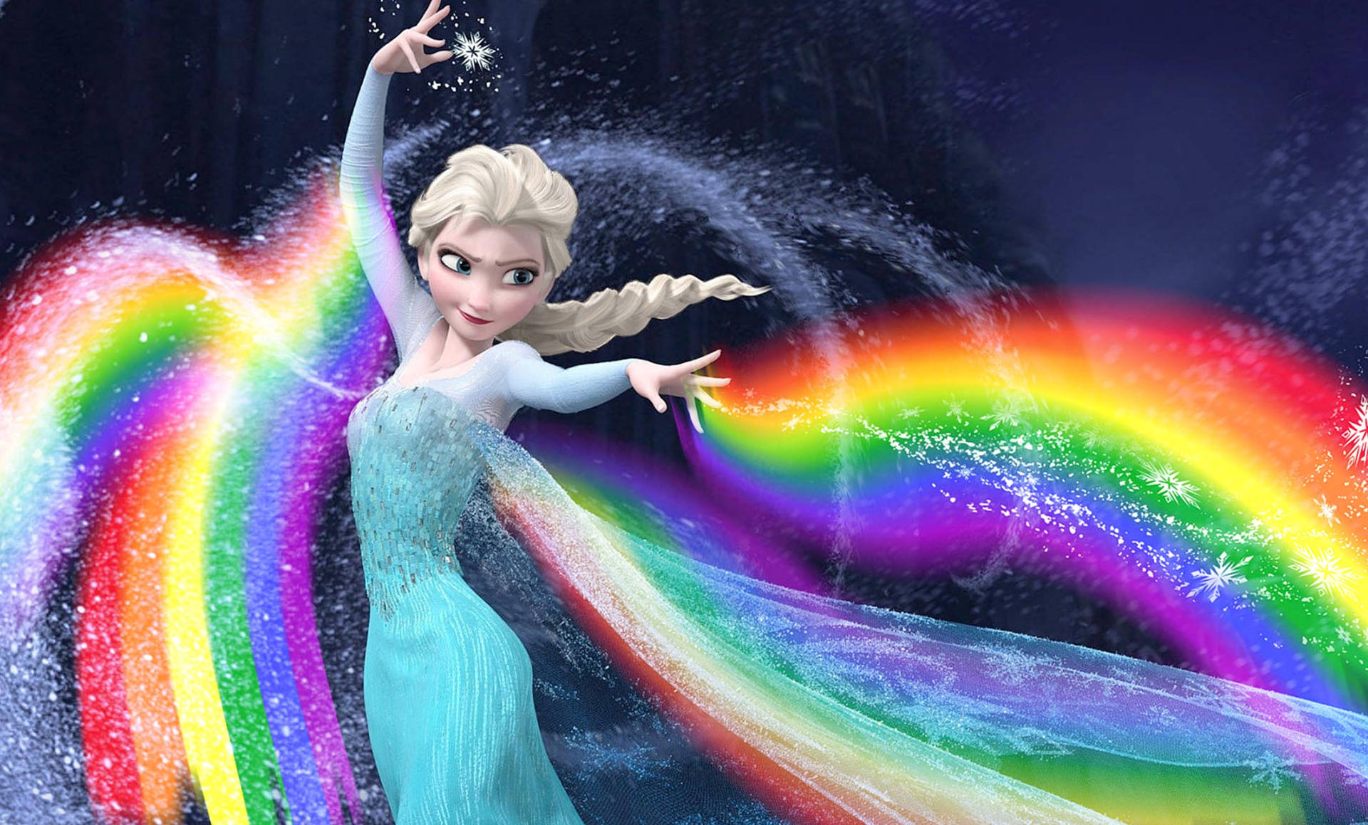 Elsa In Rainbow Frozen 2 Background