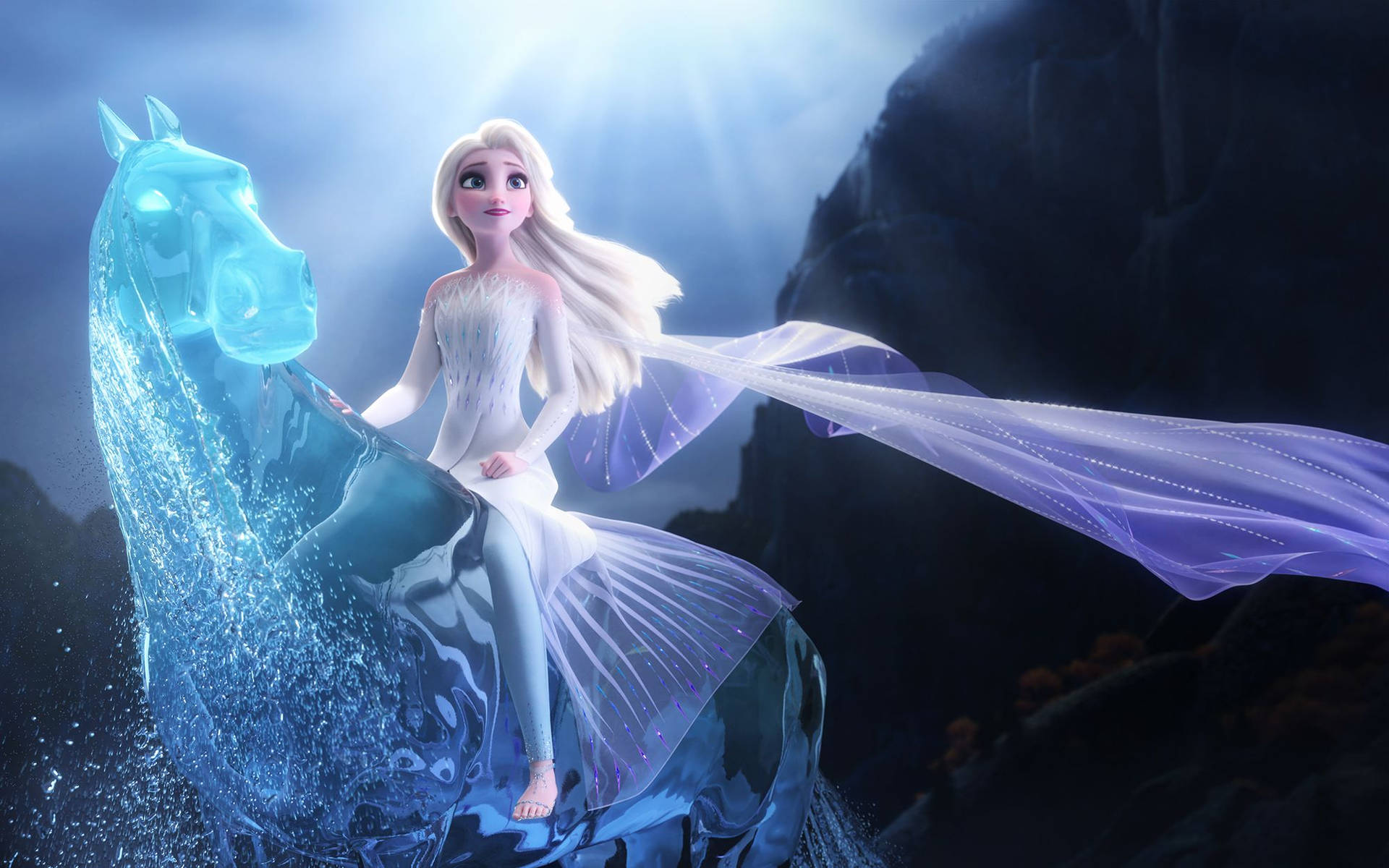 Elsa Riding Nokk Frozen 2 Background
