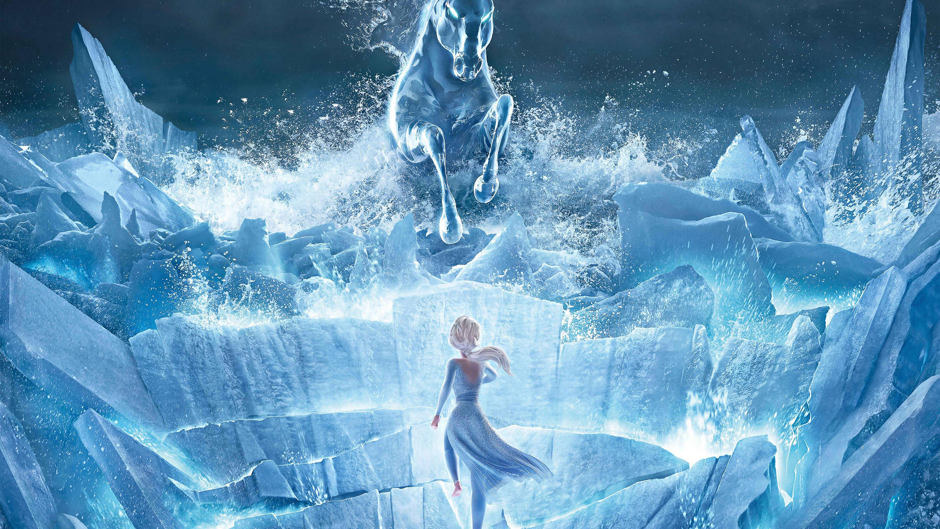 Elsa Vs The Nokk In Frozen 2 Background