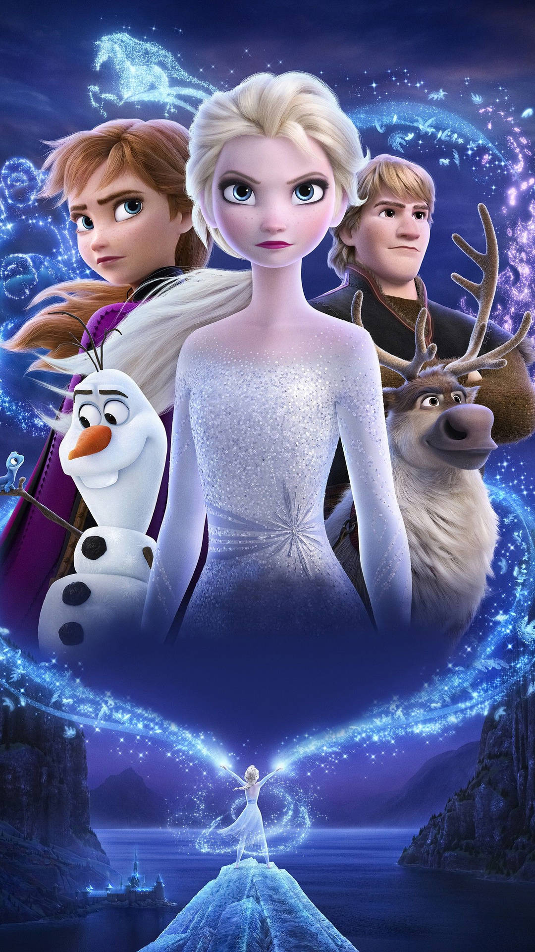 Elsa With Friends From Frozen 2 Background