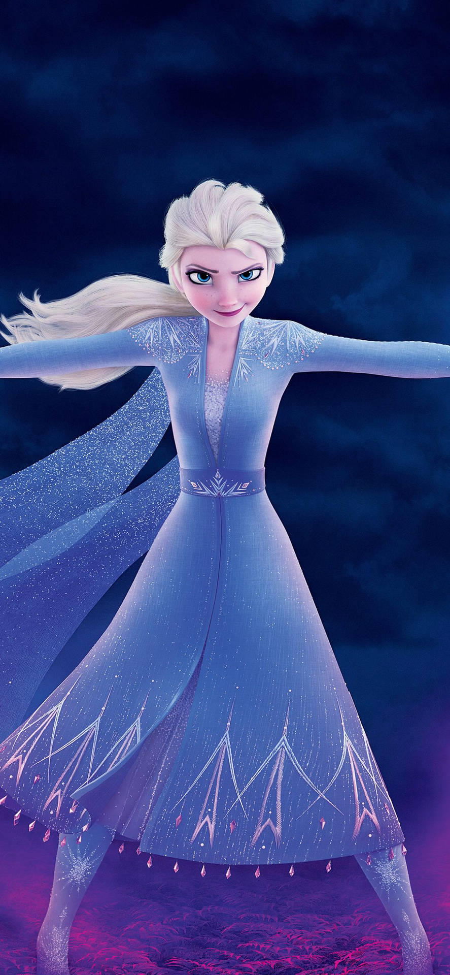 Elsa With Open Arms Frozen 2 Background