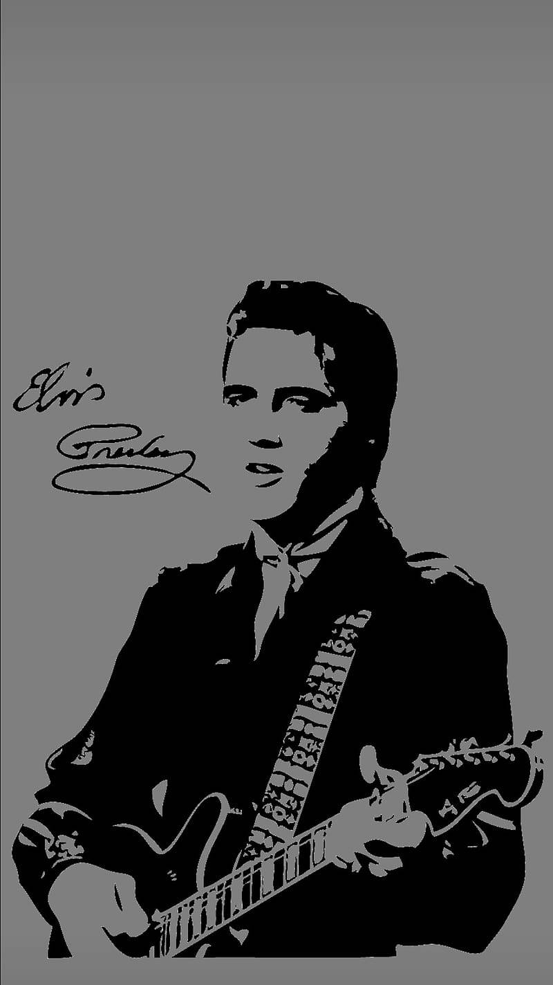 Elvis Presley Black Vector Art Background