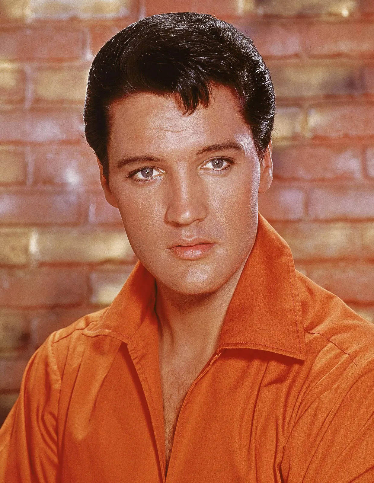 Elvis Presley In Orange Background