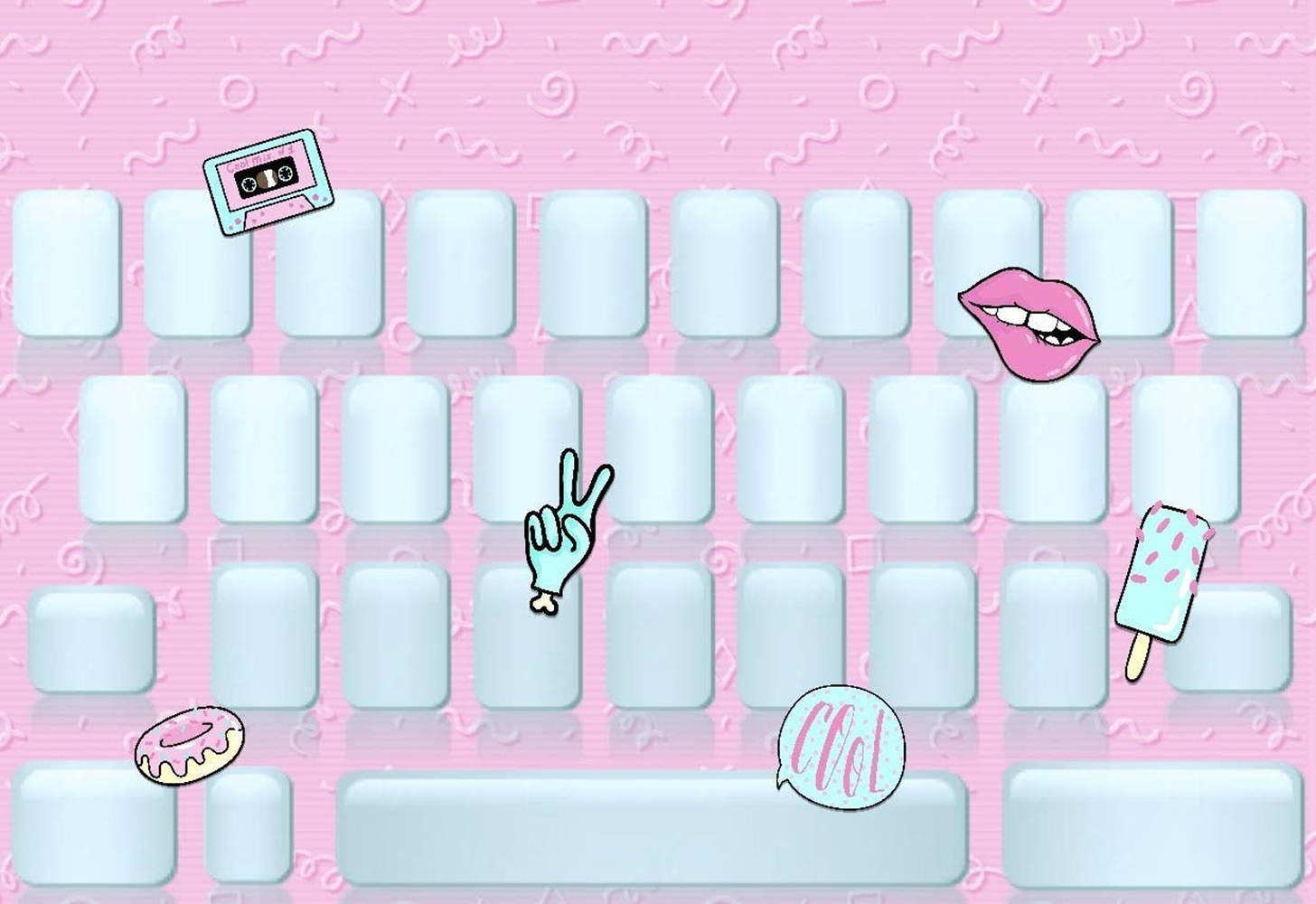 Emanating Playfulness Through Keys - A Cutesy Sticker Keyboard Aesthetic. Background