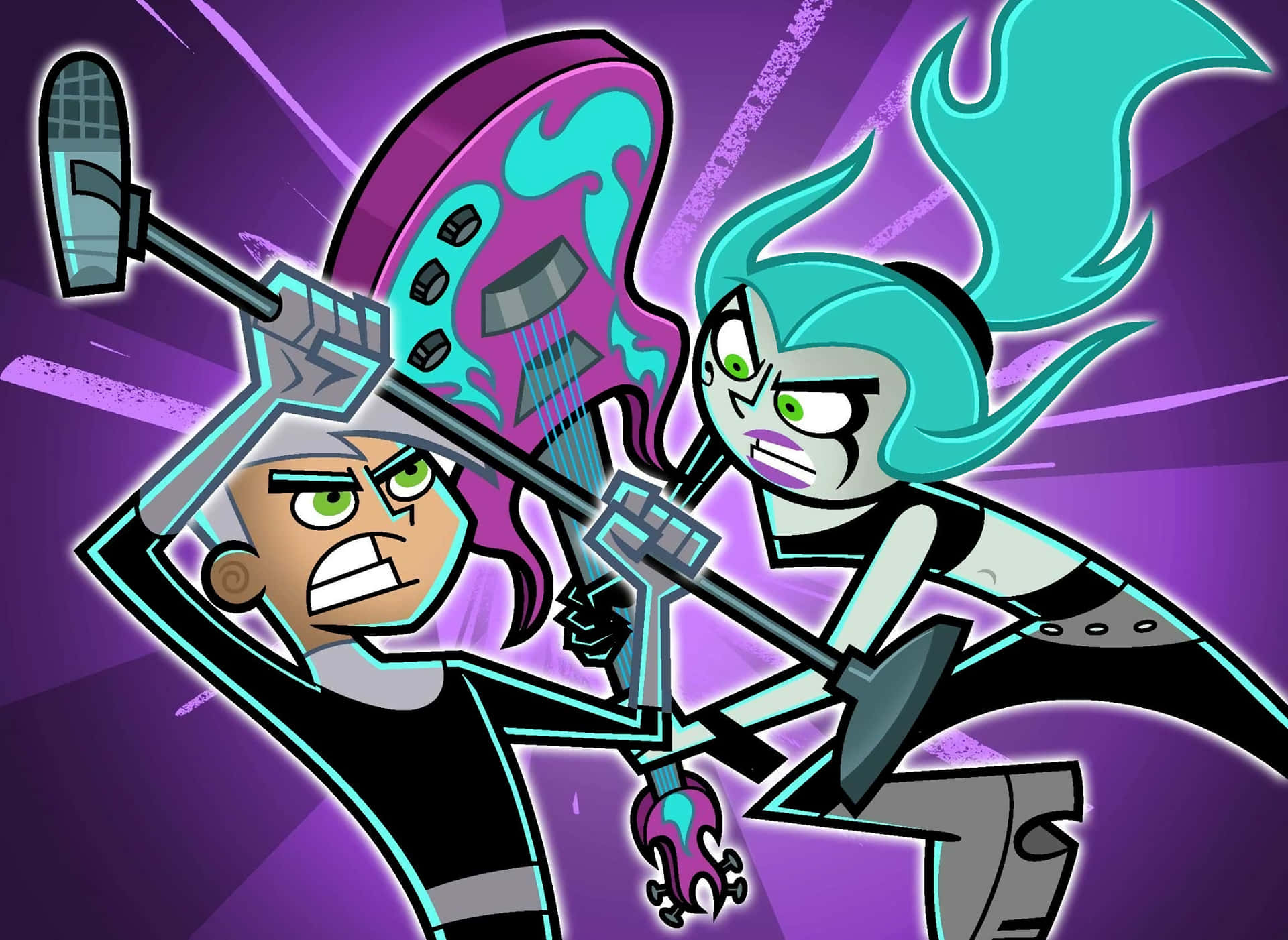 Ember Fighting Danny Phantom Pfp Background