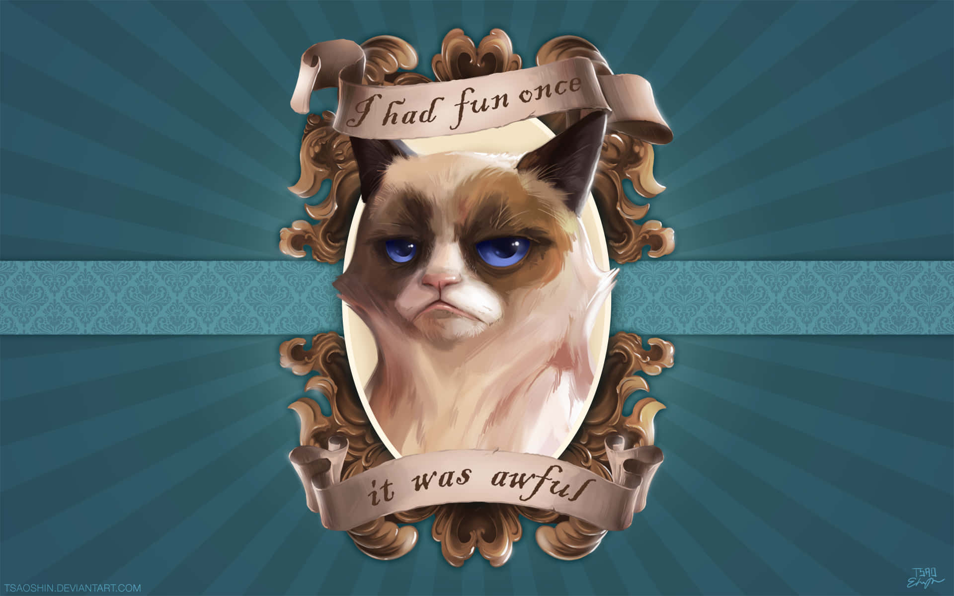 Emblem Grumpy Cat Background