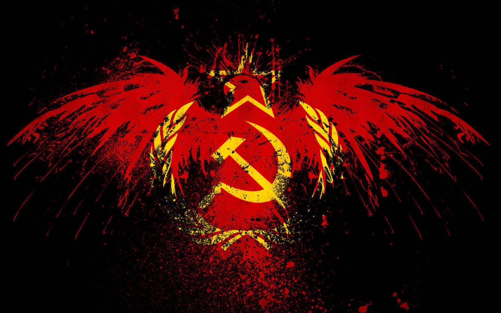 Emblem Of Power - The Soviet Union Flag With Eagle Logo Background