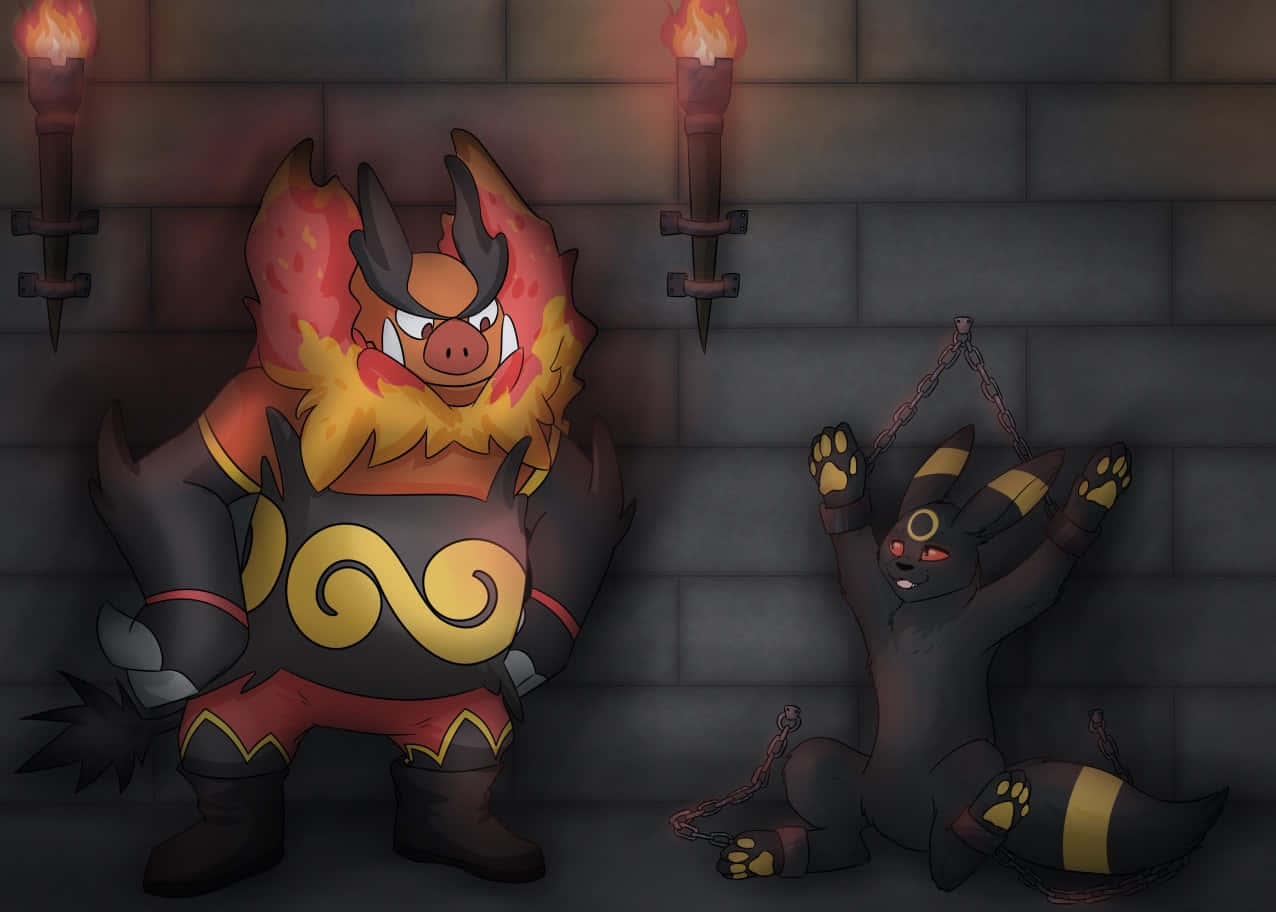 Emboar Catching Umbreon