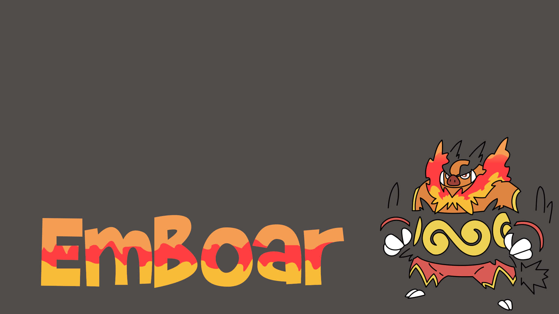 Emboar Cloaked With A Gray Background Background