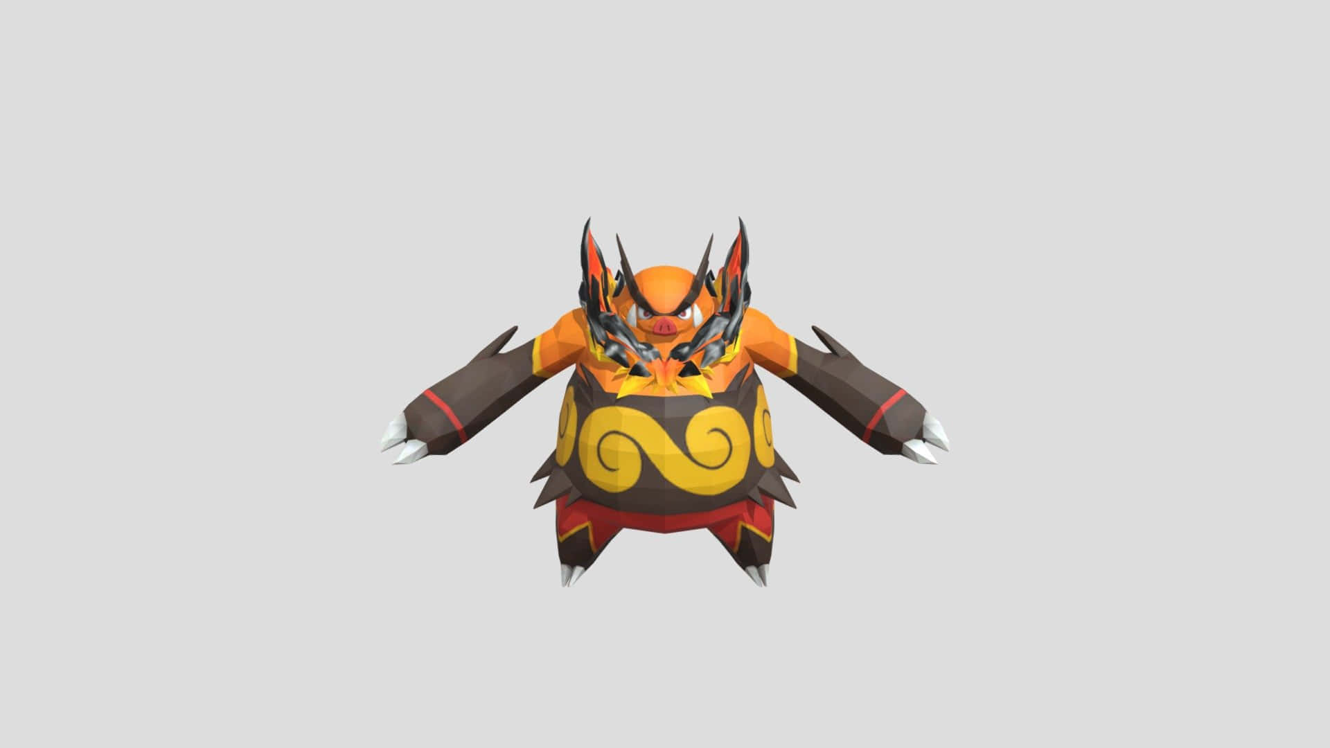 Emboar With Yellow Swirled Markings Background