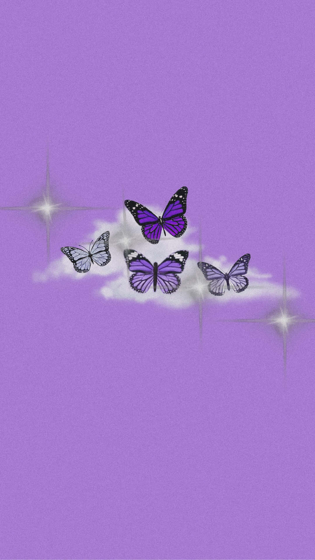 Embody The Beauty Of Nature With The Purple Butterfly Iphone Background