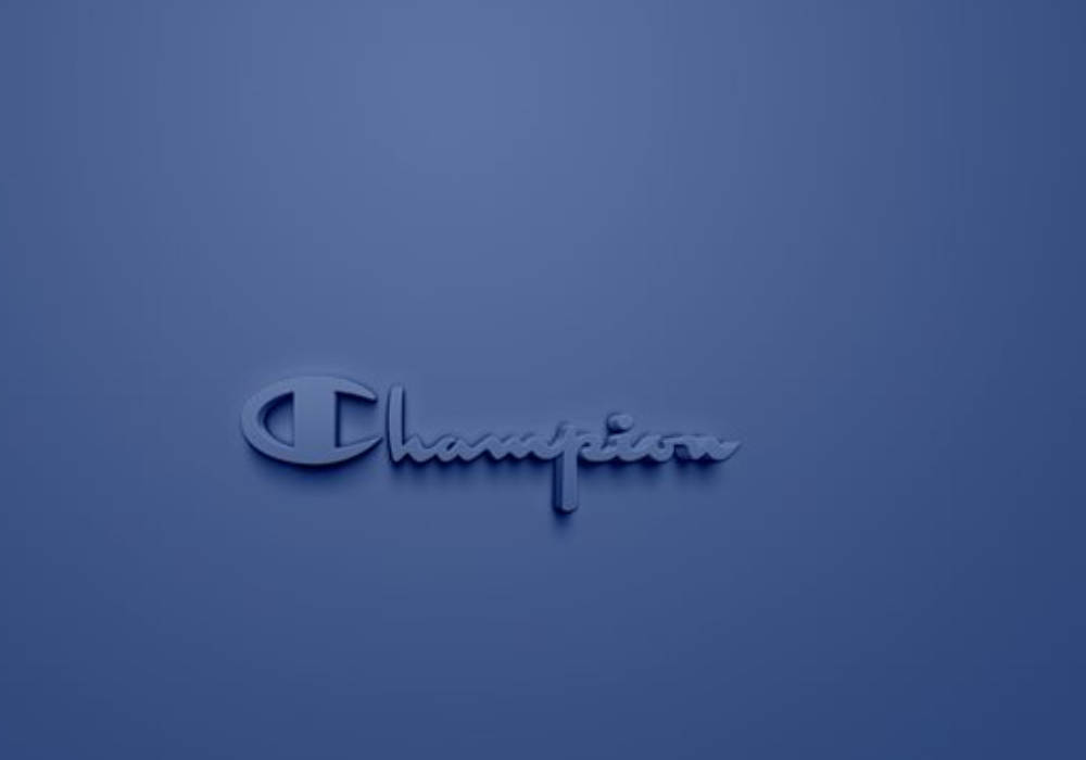 Embossed Blue Champion Logo Background