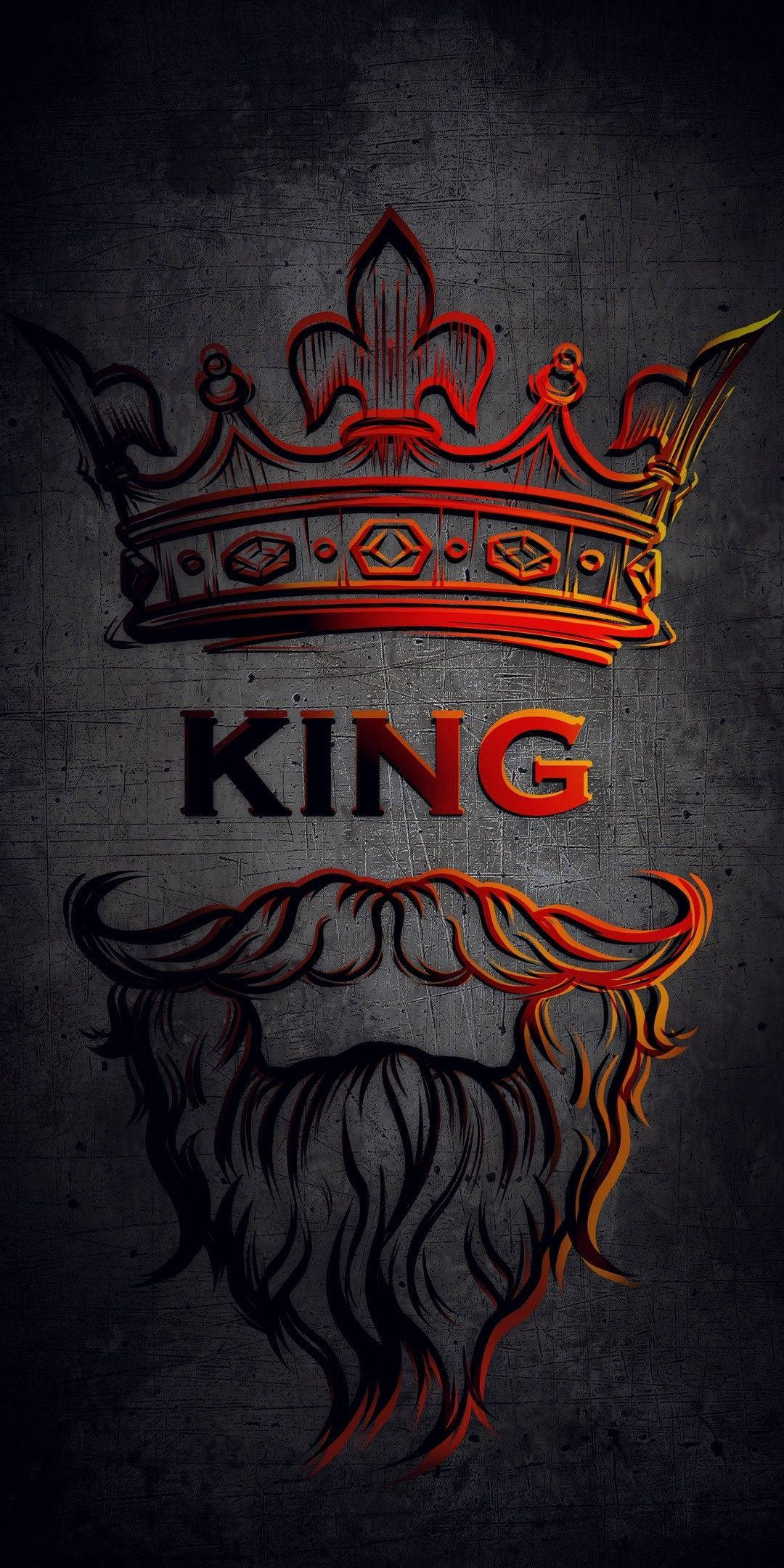 Embossed Crown King Beard Logo