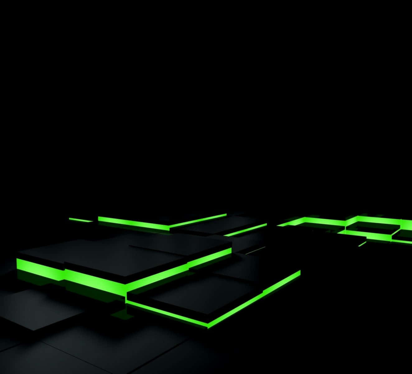 Embossed Squares With Green Led Lights