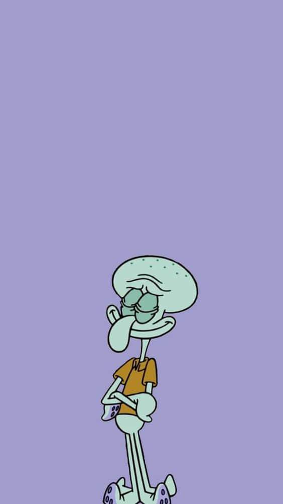 “embrace Creativity And Positivity With Aesthetic Squidward!” Background