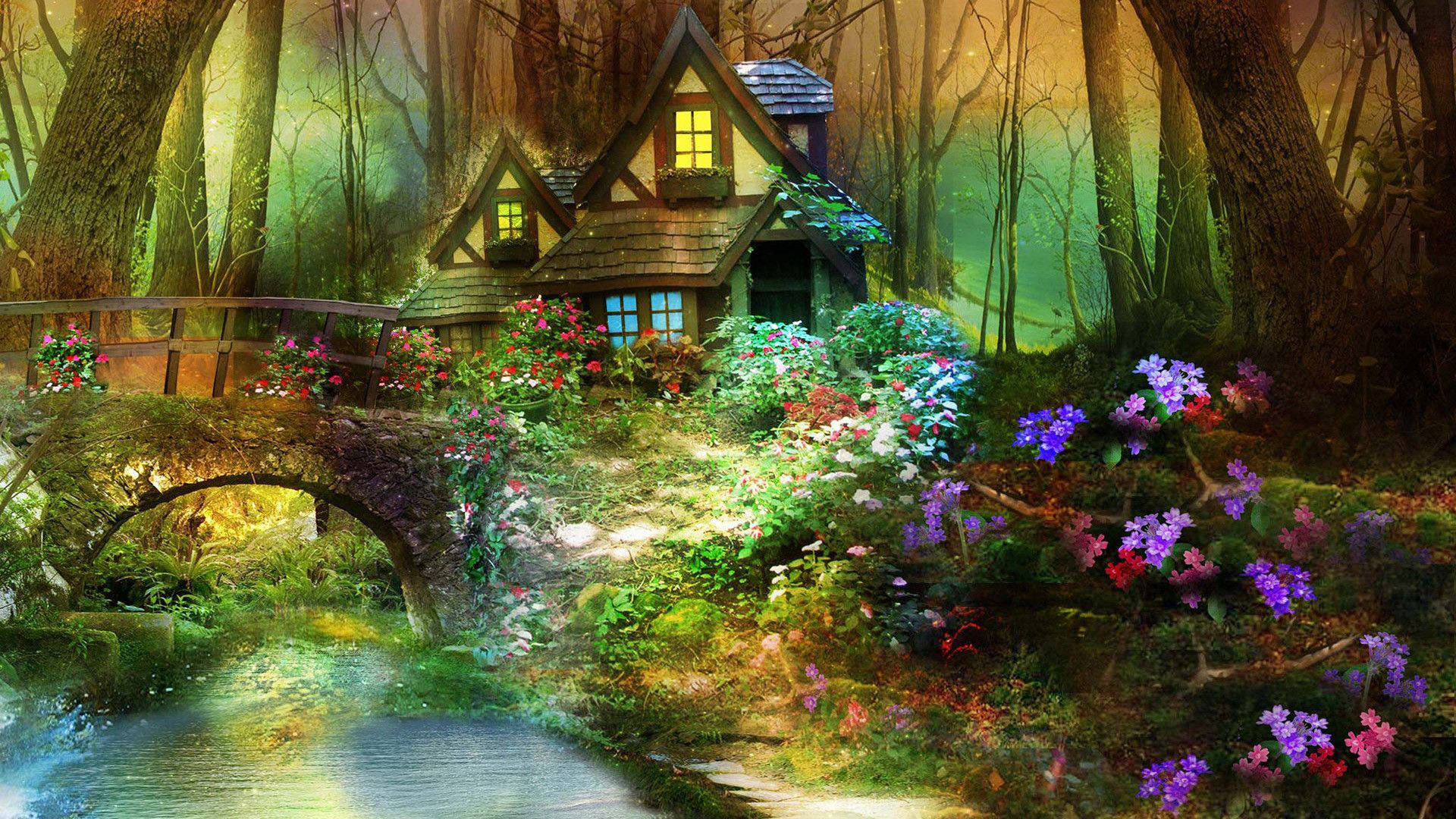 Embrace Nature In The Mystical Forest Background