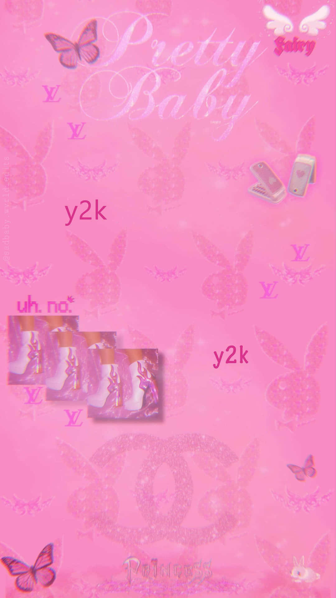 Embrace Nostalgia With This Vibrant Pink Pretty Baby Cyber Y2k Aesthetic. Background