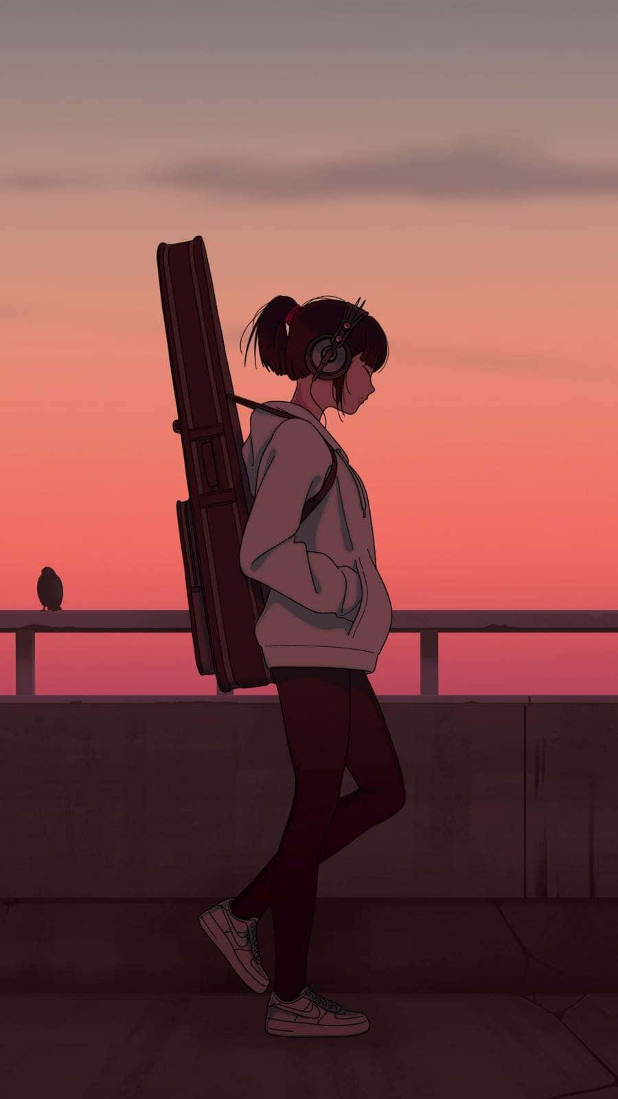 Embrace The Anime Lifestyle With The New Iphone 11 In Red Background