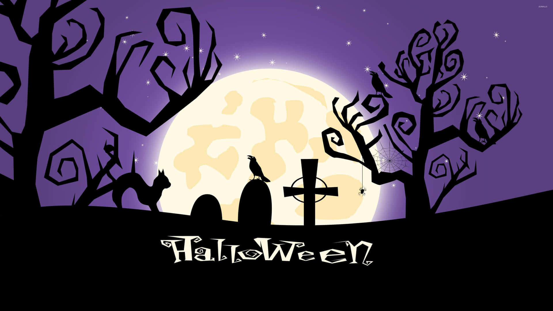 Embrace The Beauty Of A Terrifying Halloween Graveyard Background