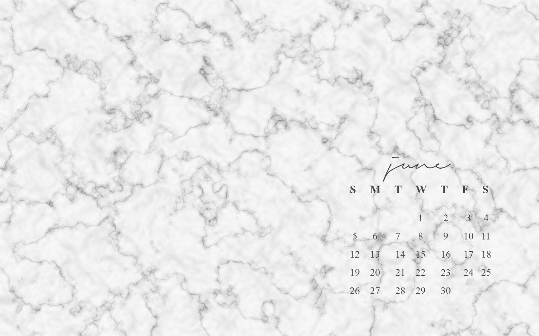 Embrace The Beauty Of June With A White Marble Calendar. Background