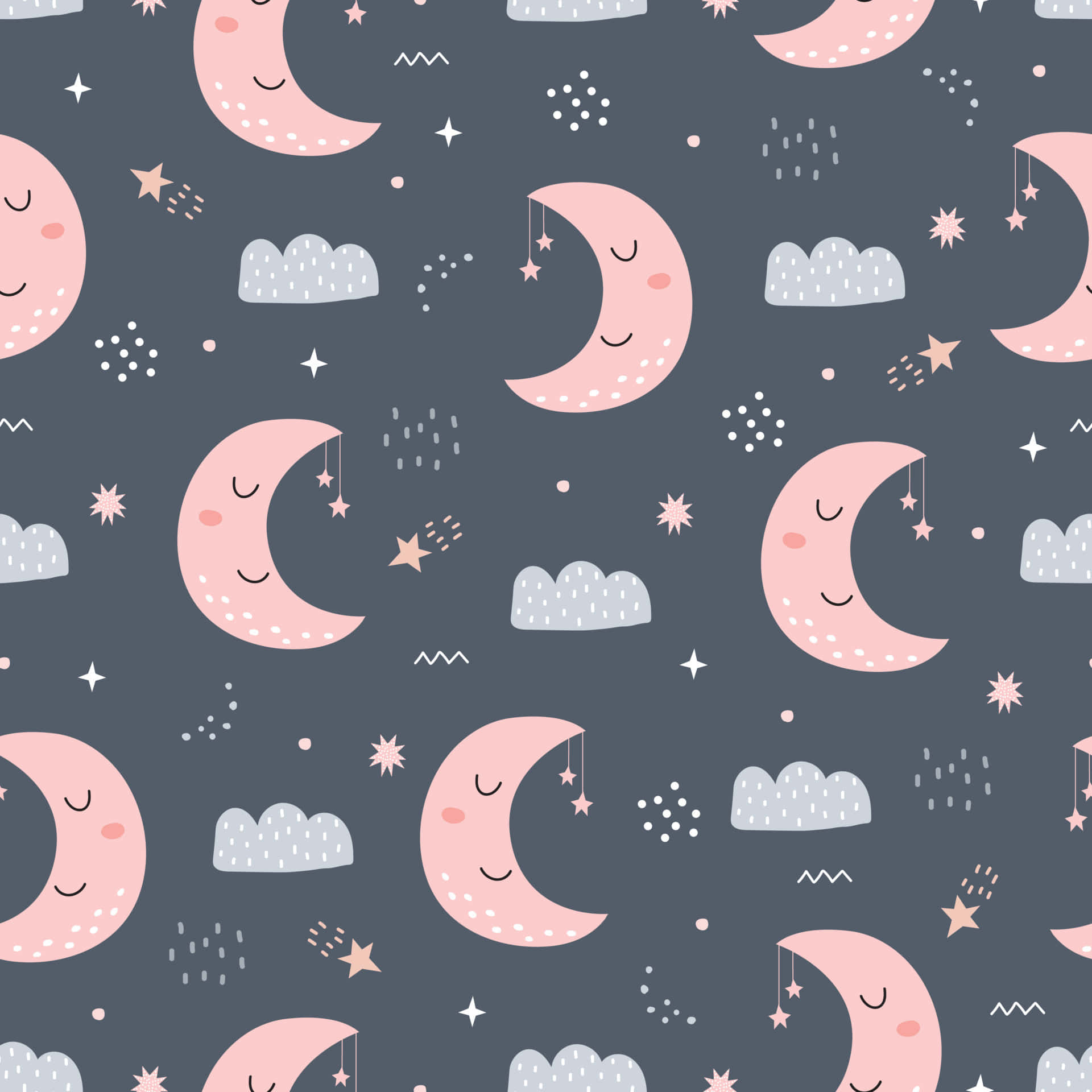 Embrace The Beauty Of The Night Sky With A Cute Moon Background