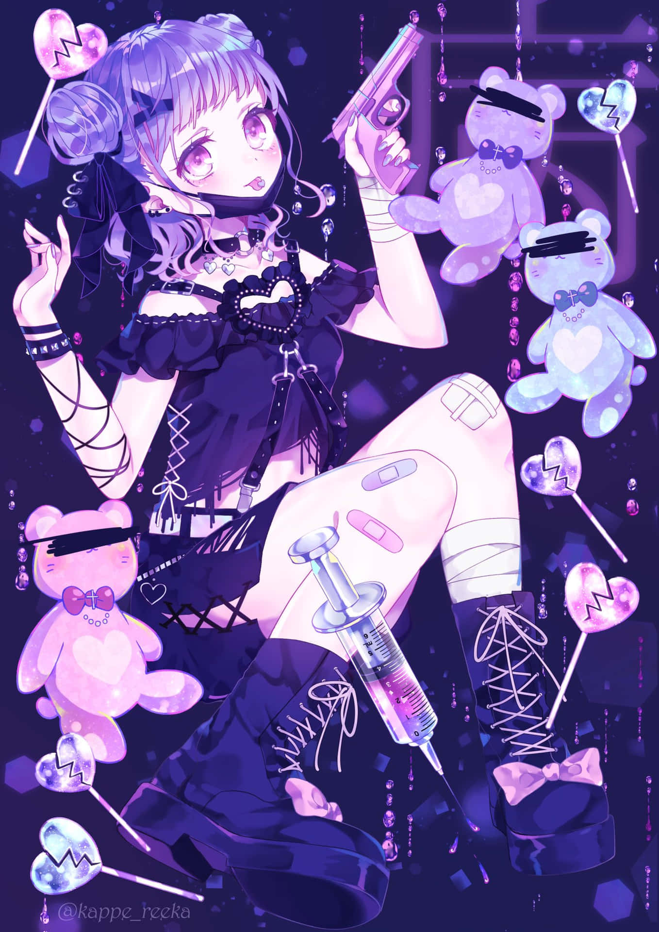 Embrace The Colourful And Mysterious Styles Of Yami Kawaii. Background