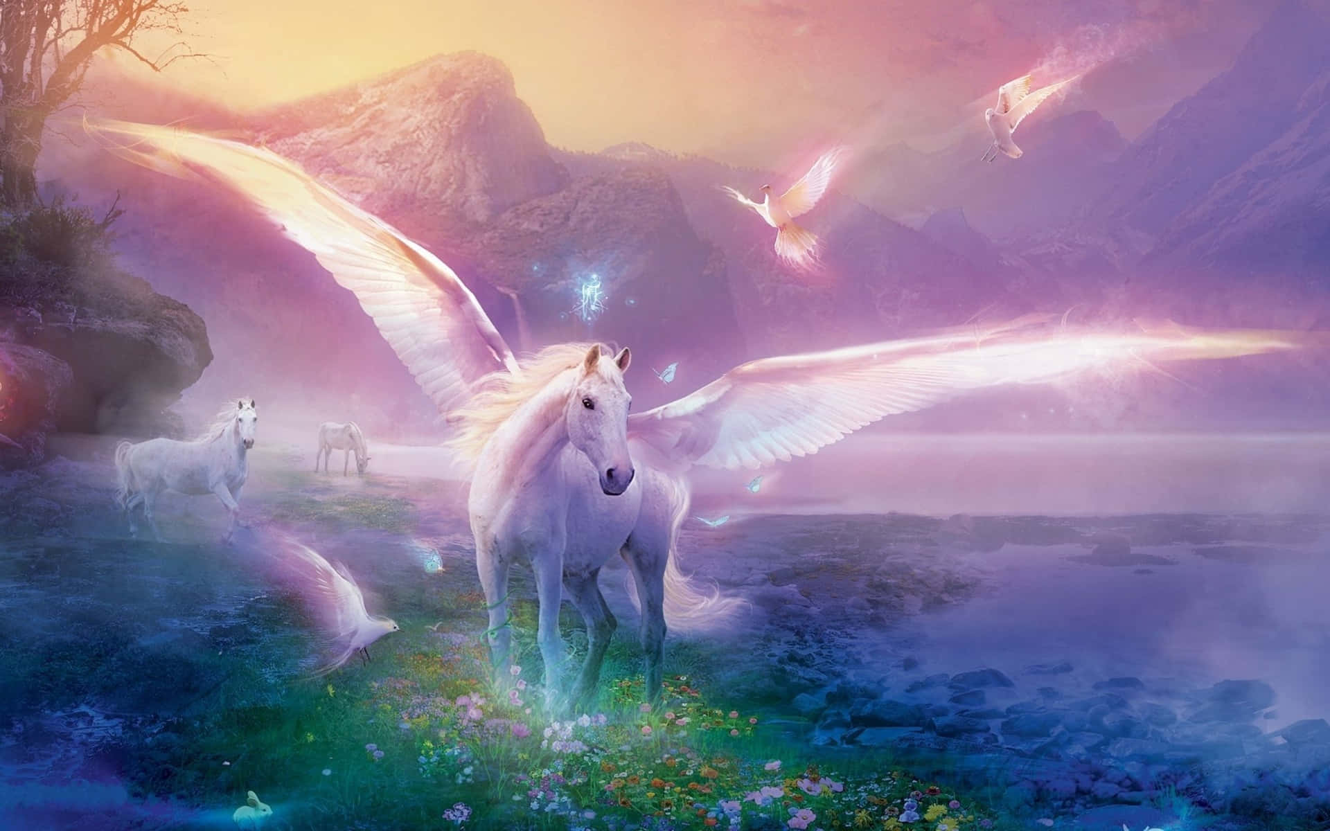 Embrace The Magic Of A Purple Unicorn! Background