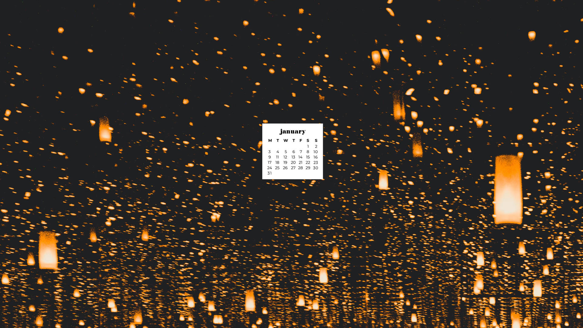 Embrace The New Year With The January 2022 Calendar, Decorated With Beautiful Lanterns.