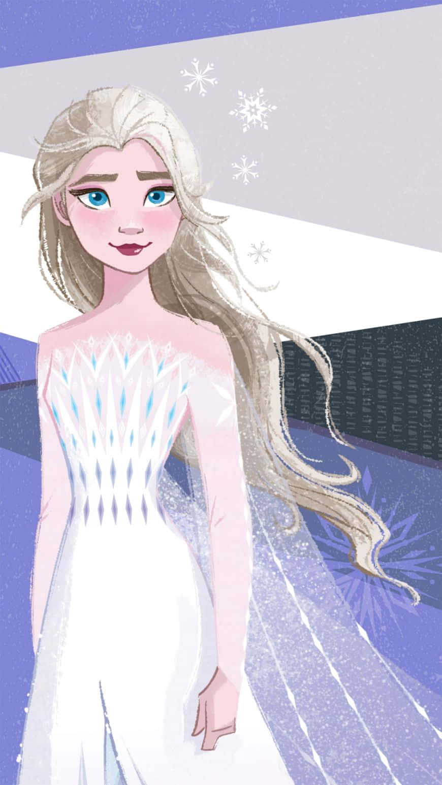 Embrace The Power Of Winter And Follow In Queen Elsa's Footsteps With This Beautiful White Dress From Frozen 2 Background