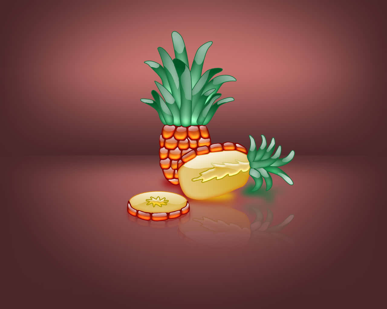 Embrace The Sweetness - Up Close With A Cute Sliced Pineapple Background