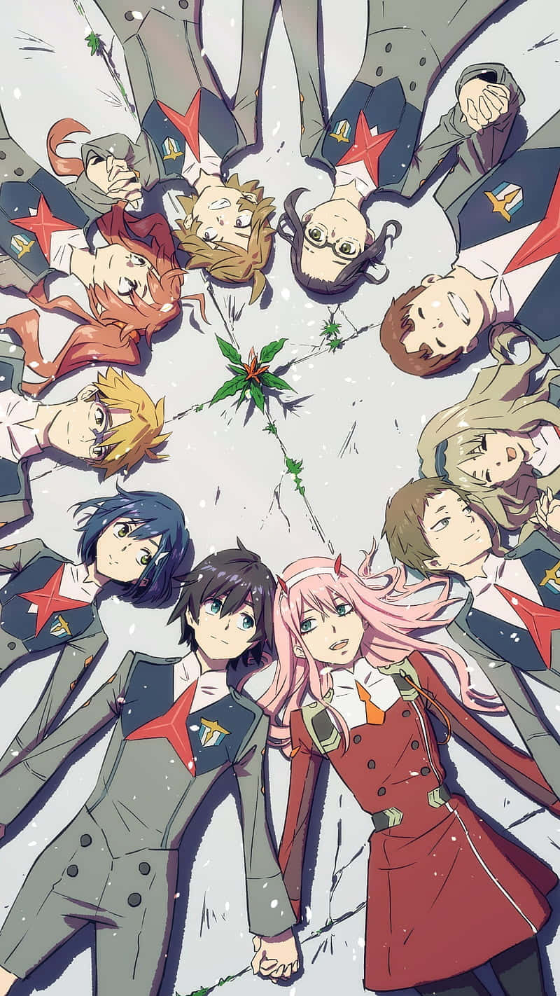 Embrace The Thrill Of Adventures With The Darling In The Franxx Phone Background