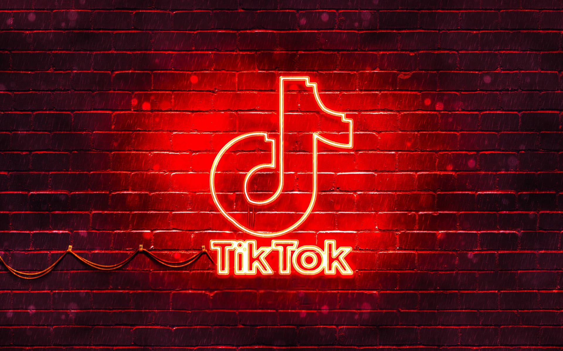 Embrace The Vibrancy: Tiktok's Neon Red Logo Background