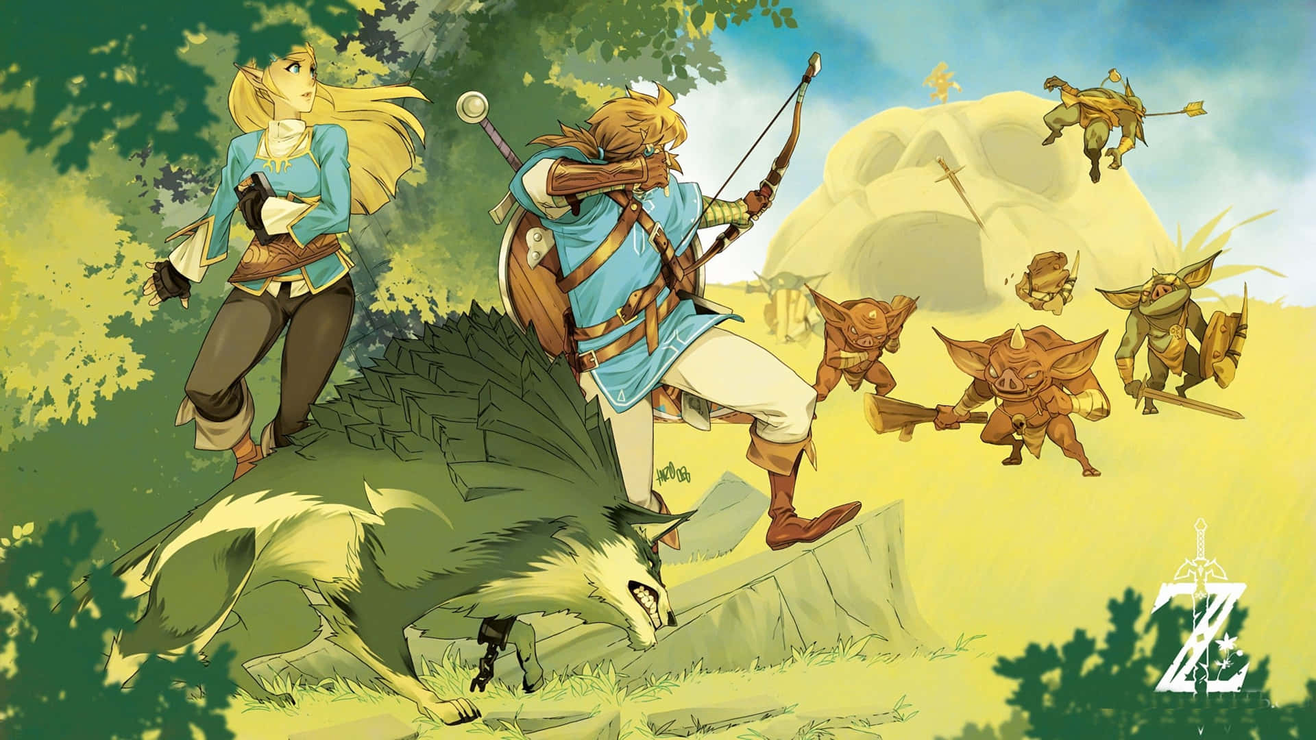 Embrace The Wild In A Breath Of The Wild Background
