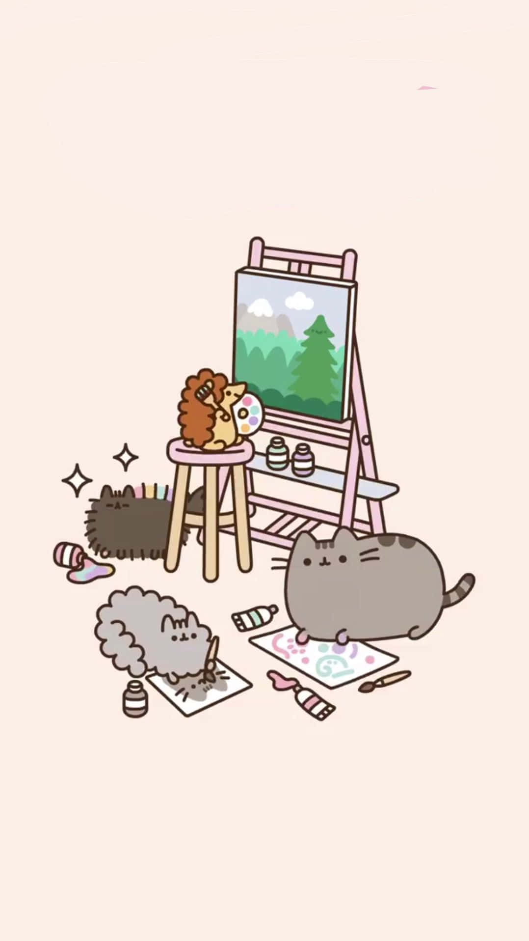 Embrace Your Cuteness With This Kawaii Pusheen Wallpaper! Background